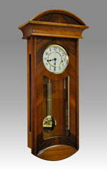 Regulator Clock-Vienna Clock 436_1 walnut, Westminster Mechanism on rod gong